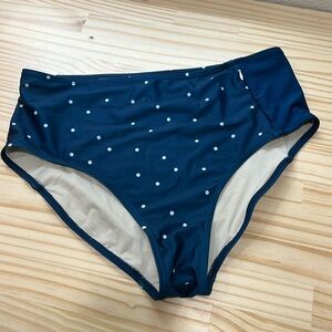 Nani Swim Size Large Bottoms Navy Polka Dot